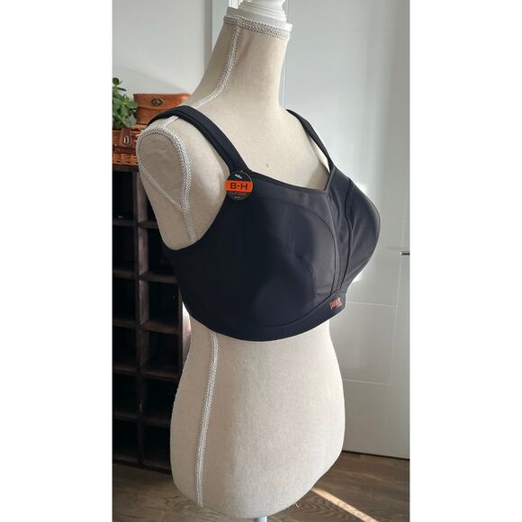 NWT Panache Black Sports Bra US Size 36G Power 5021 Underwire Active Support $79 - Picture 6 of 13